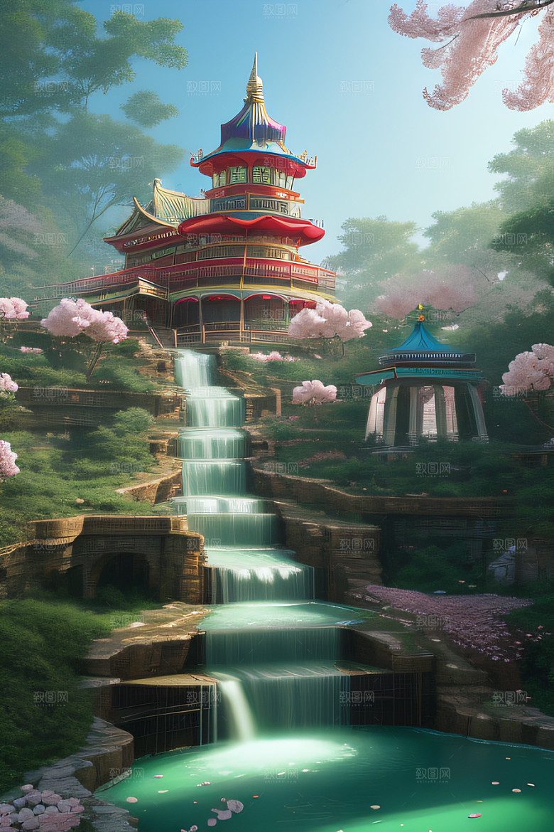 玉石与翡翠的天空宫殿
