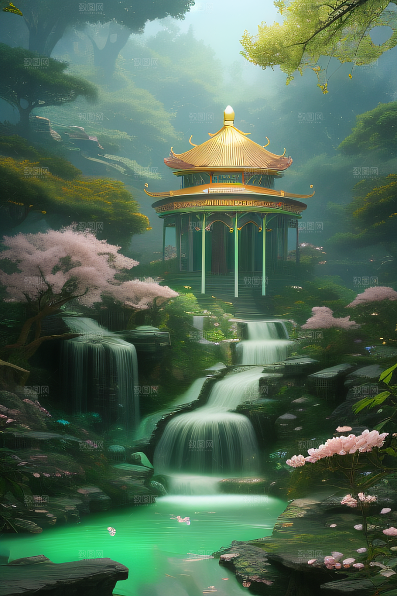 玉石与翡翠的天空宫殿