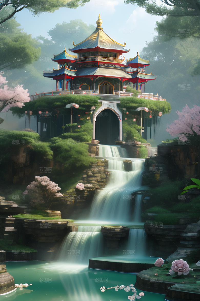 玉石与翡翠的天空宫殿