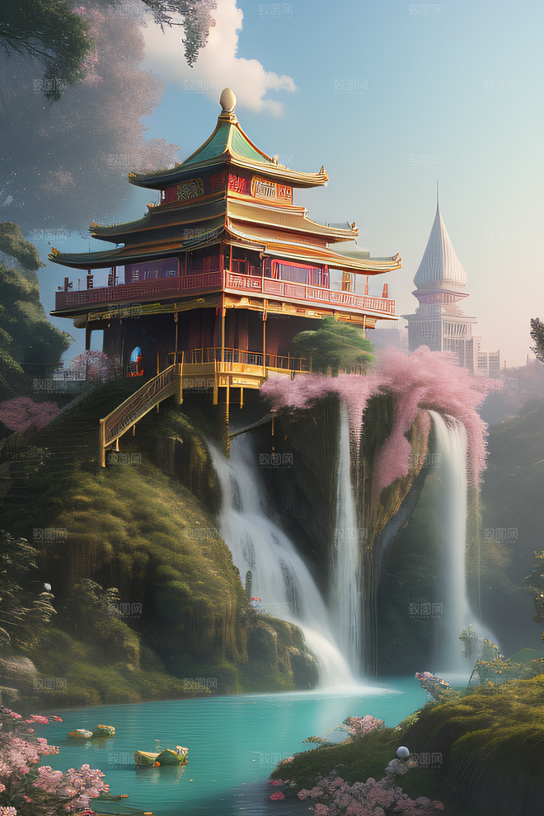 天空中绽放的超写实水晶宫