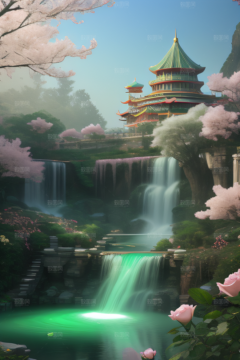 天空中绽放的超写实水晶宫