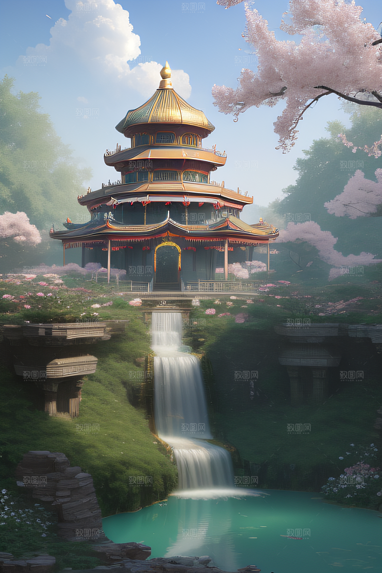 天空中绽放的超写实水晶宫
