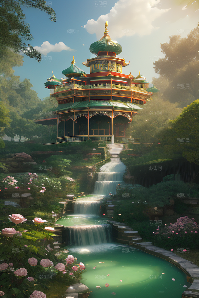 天空中绽放的超写实水晶宫