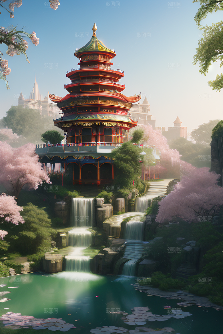 天空中绽放的超写实水晶宫