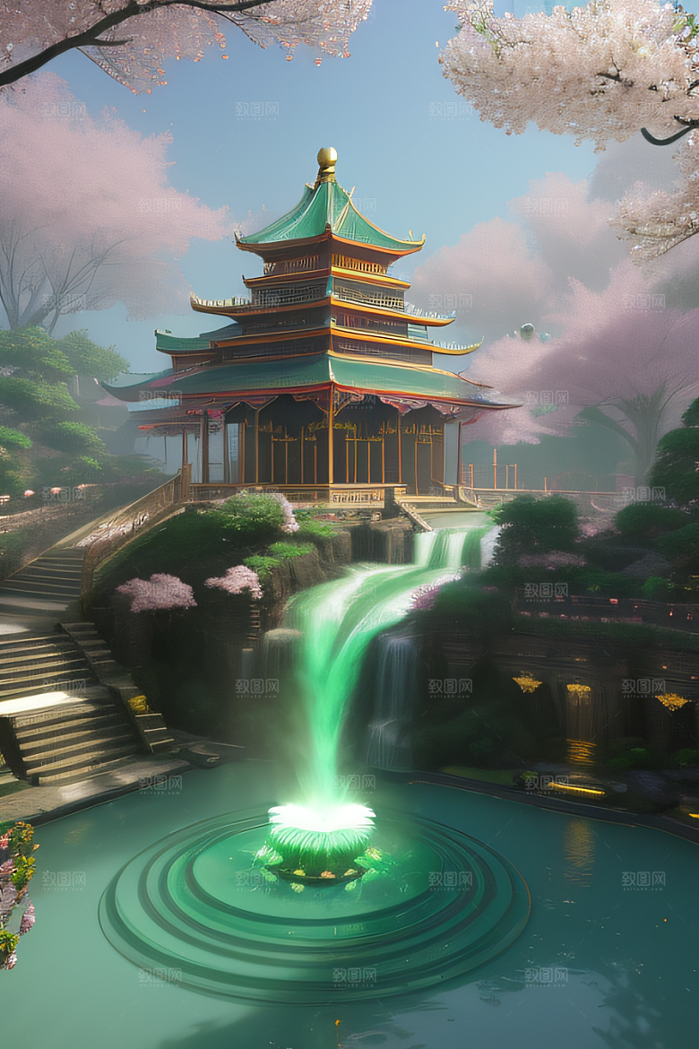 天空中绽放的超写实水晶宫