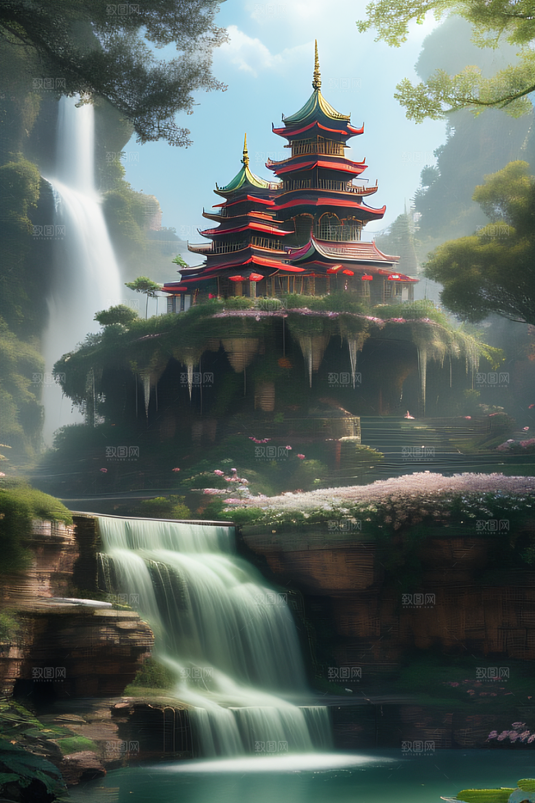 天空中绽放的超写实水晶宫