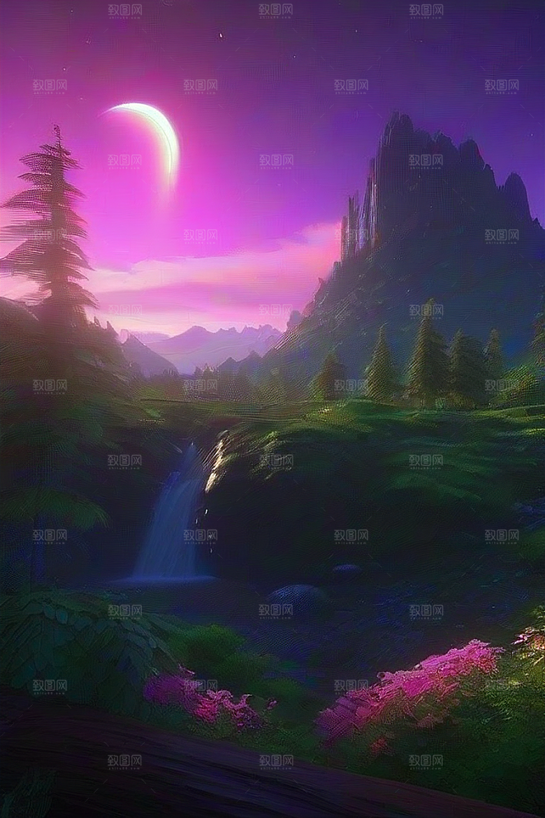 吉卜力风格的夏夜之梦