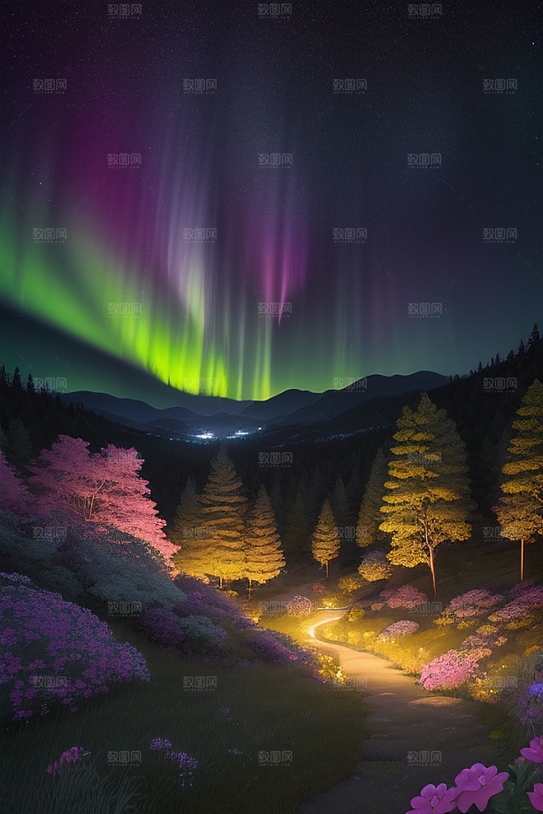 远山连绵壮丽的丘陵在遥远的地平线上