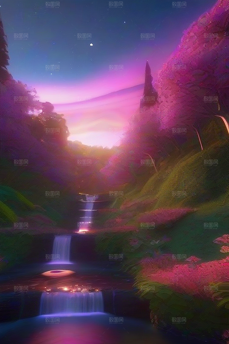 远山连绵壮丽的丘陵在遥远的地平线上