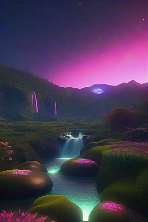 远山连绵仙境般的滚滚丘陵