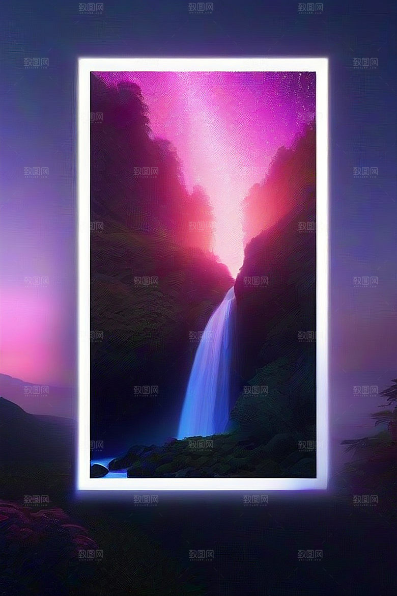 夏夜星辰奇幻极光与丛林