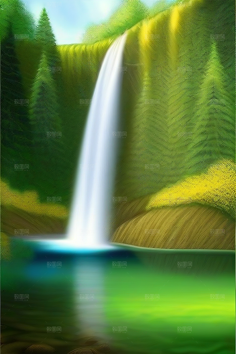 深绿色水面中的湍急河流