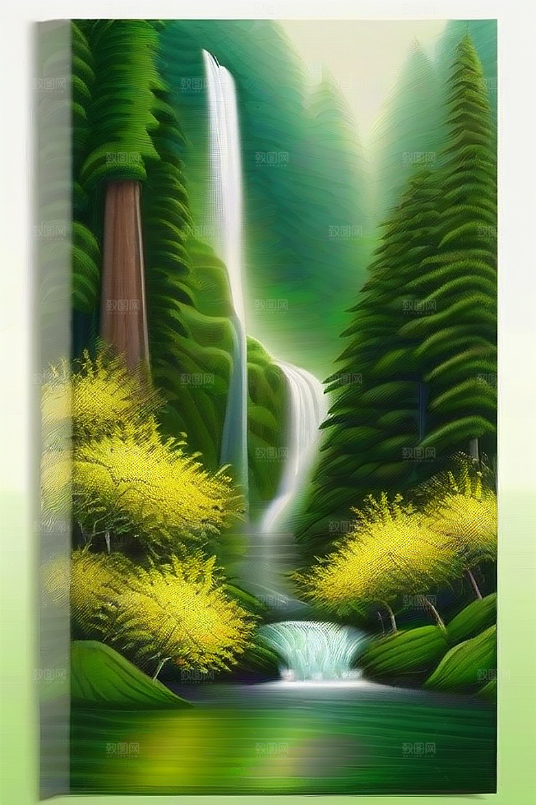 深绿色水面中的湍急河流