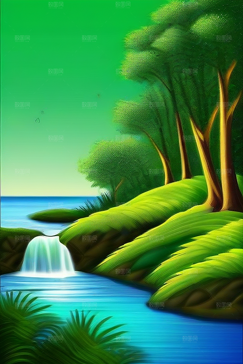 大瀑布中的壮观景色