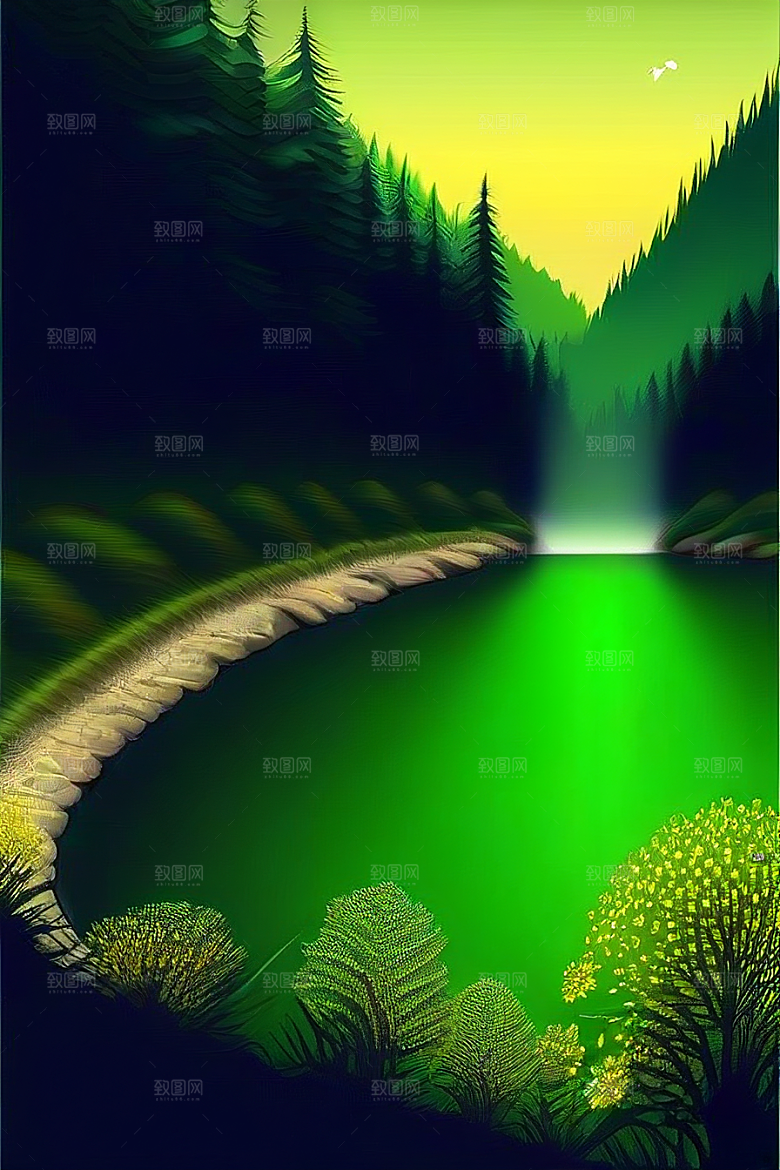 大瀑布中的壮观景色