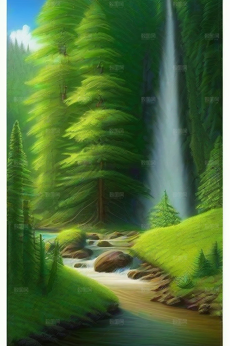 绿色河水深处的清澈