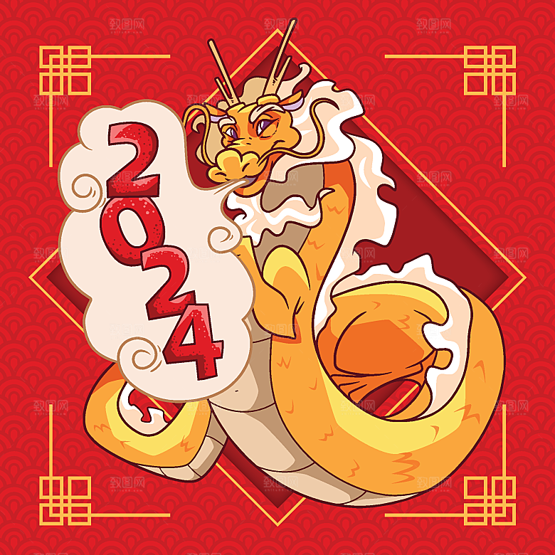 中国春节矢量手绘插图