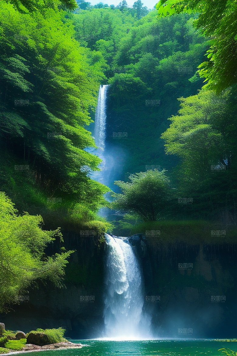 深绿色水面中的湍急河流