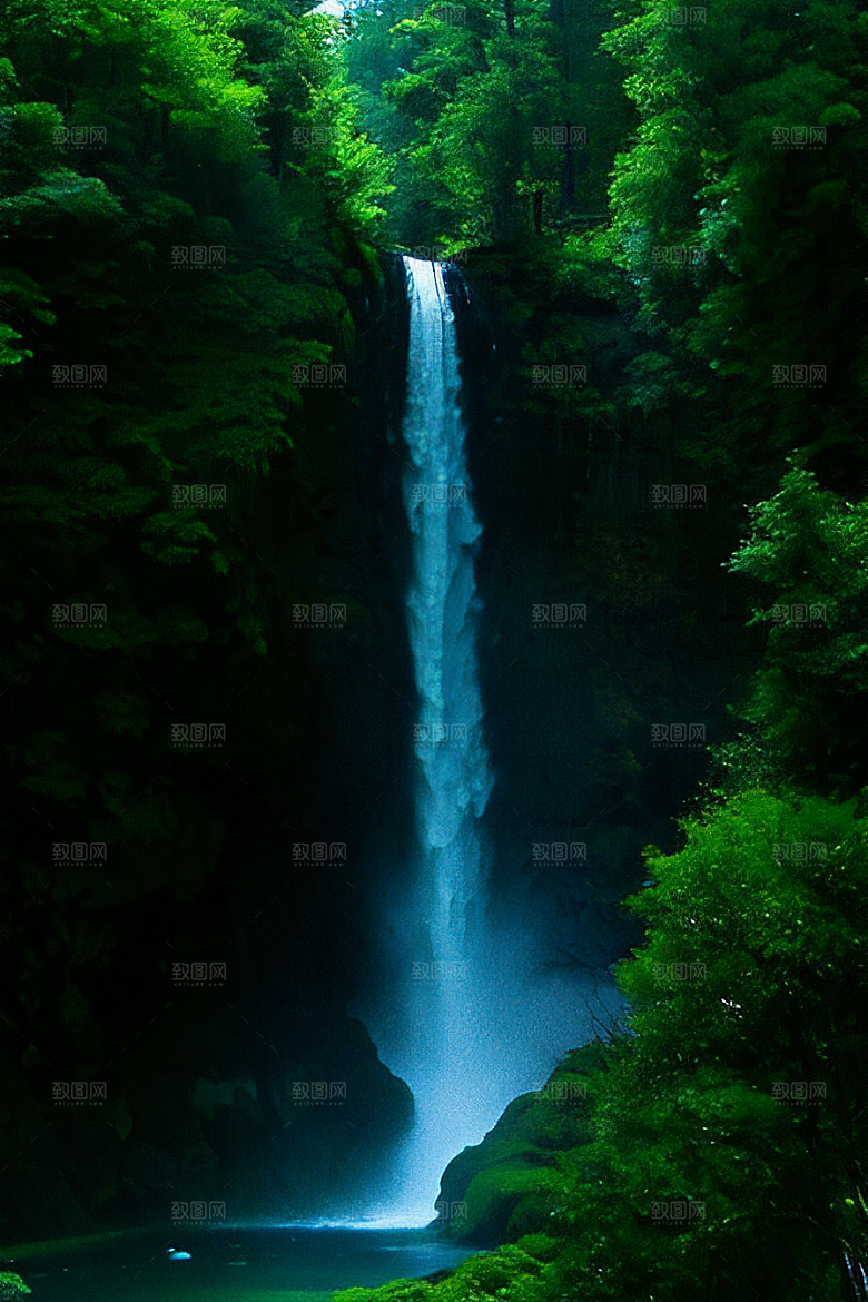 深绿色水面中的湍急河流