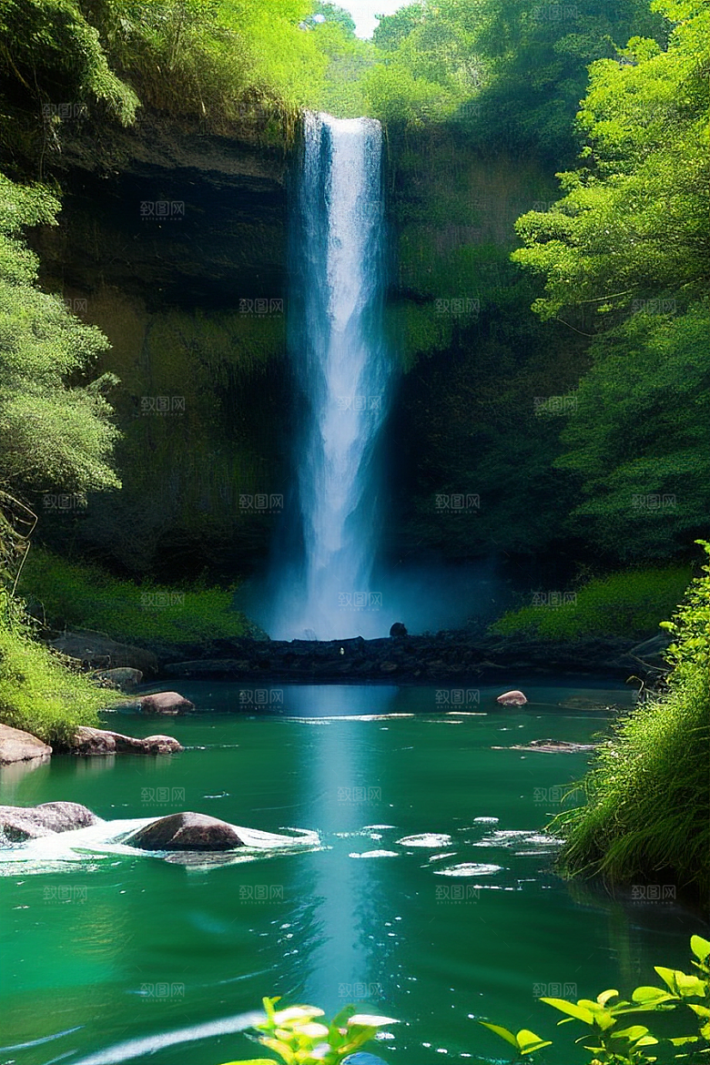 大瀑布中的壮观景色