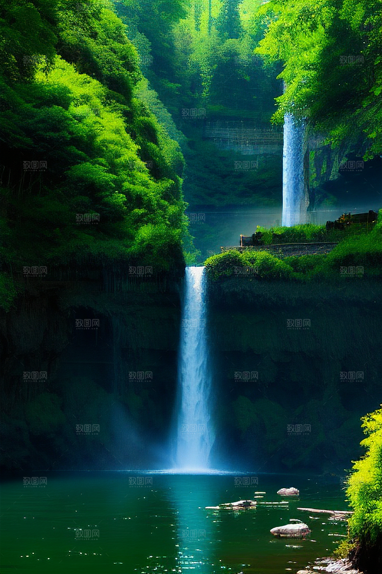 大瀑布中的壮观景色
