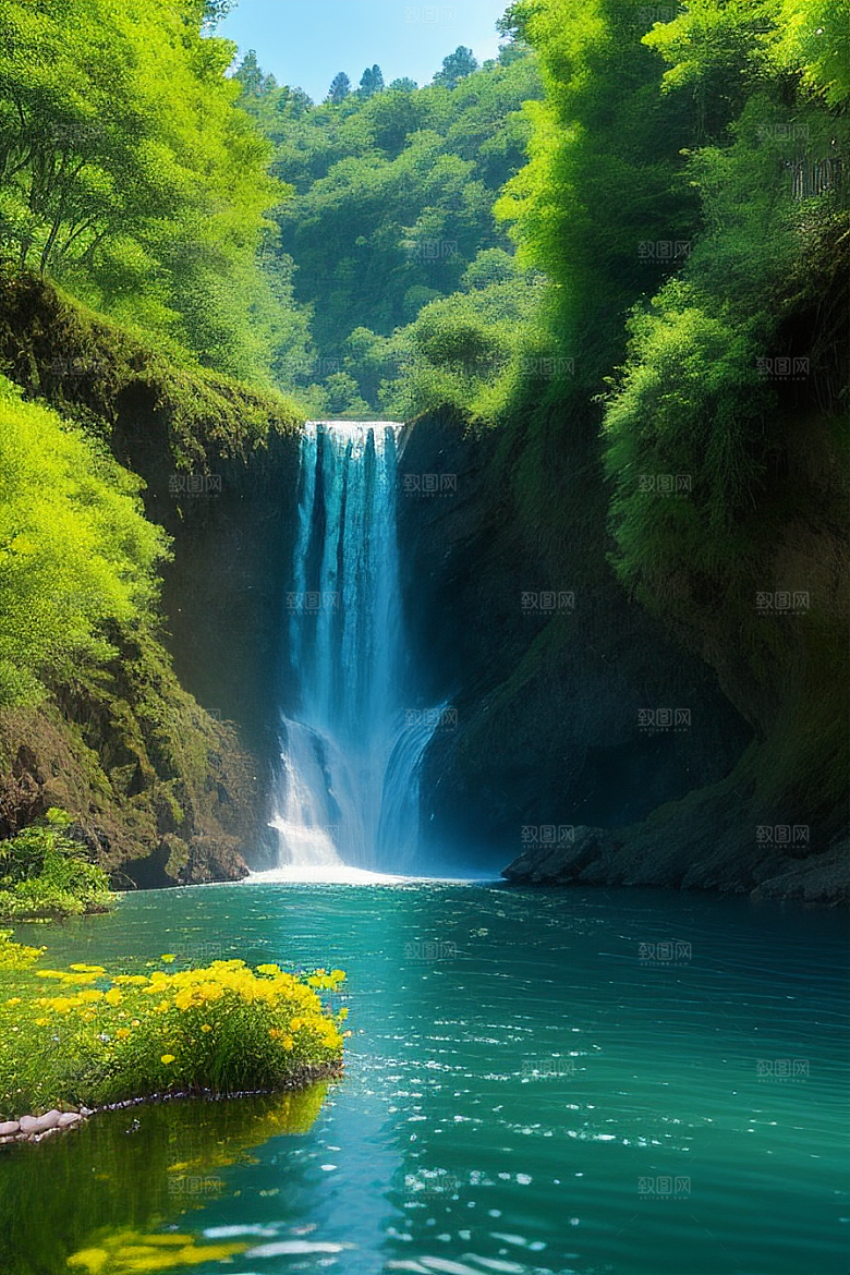 大瀑布中的壮观景色