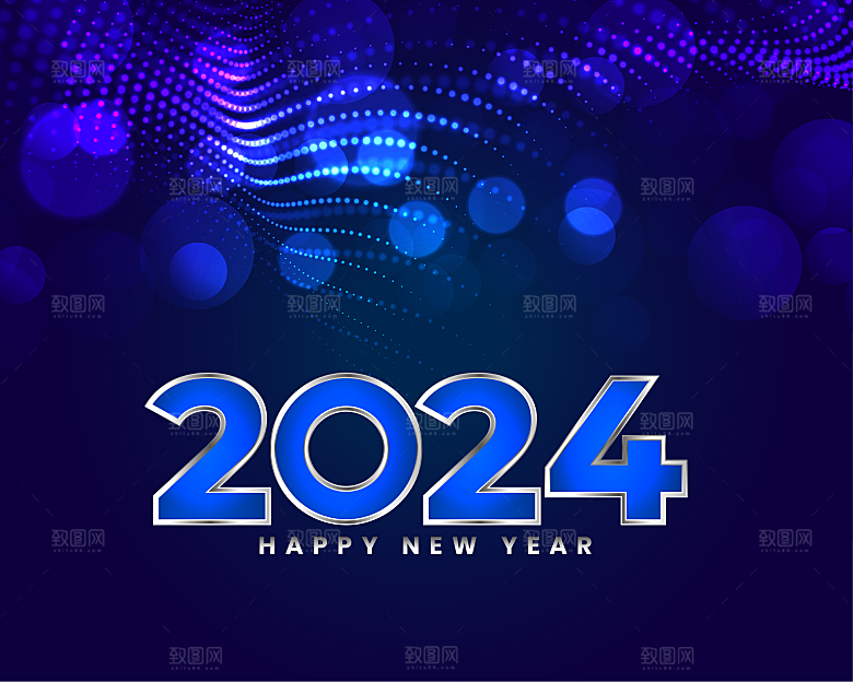 2024矢量新年背景素材下载