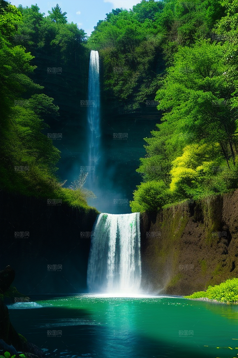 河岸边的嫩绿草地与金黄花朵