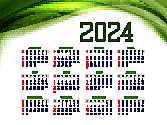 2024新年日历矢量图