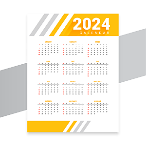 2024新年商务日历模板设计