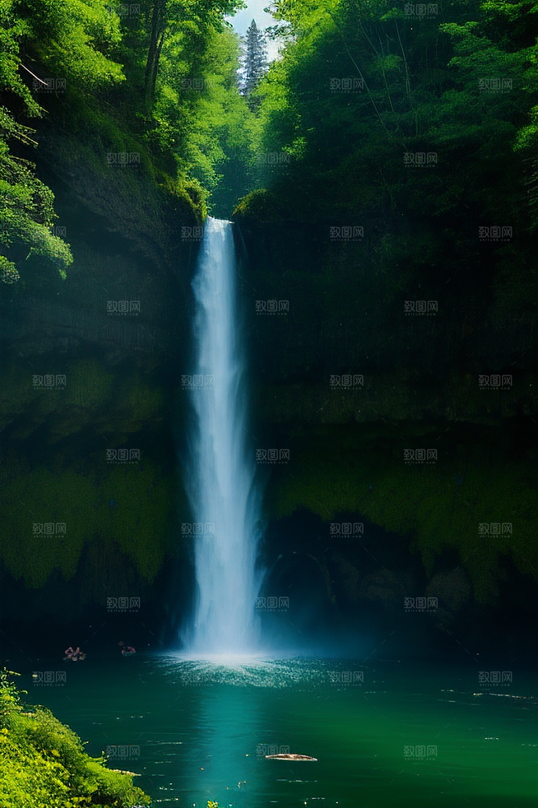 绿色河水深处的清澈