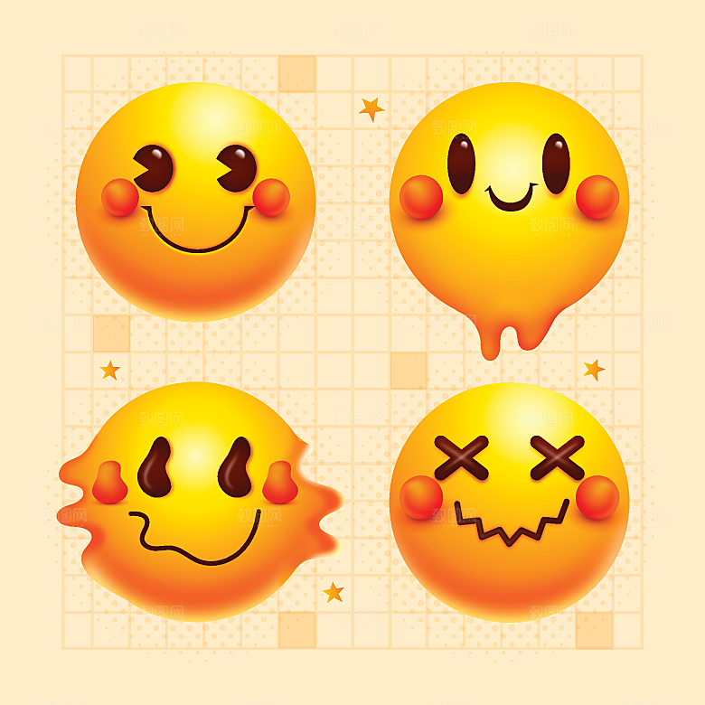 emoji表情符号矢量素材