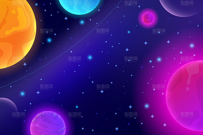 逼真的星系背景矢量图