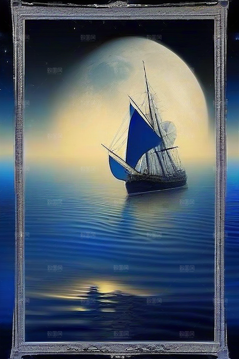 美丽的巨大帆船画面