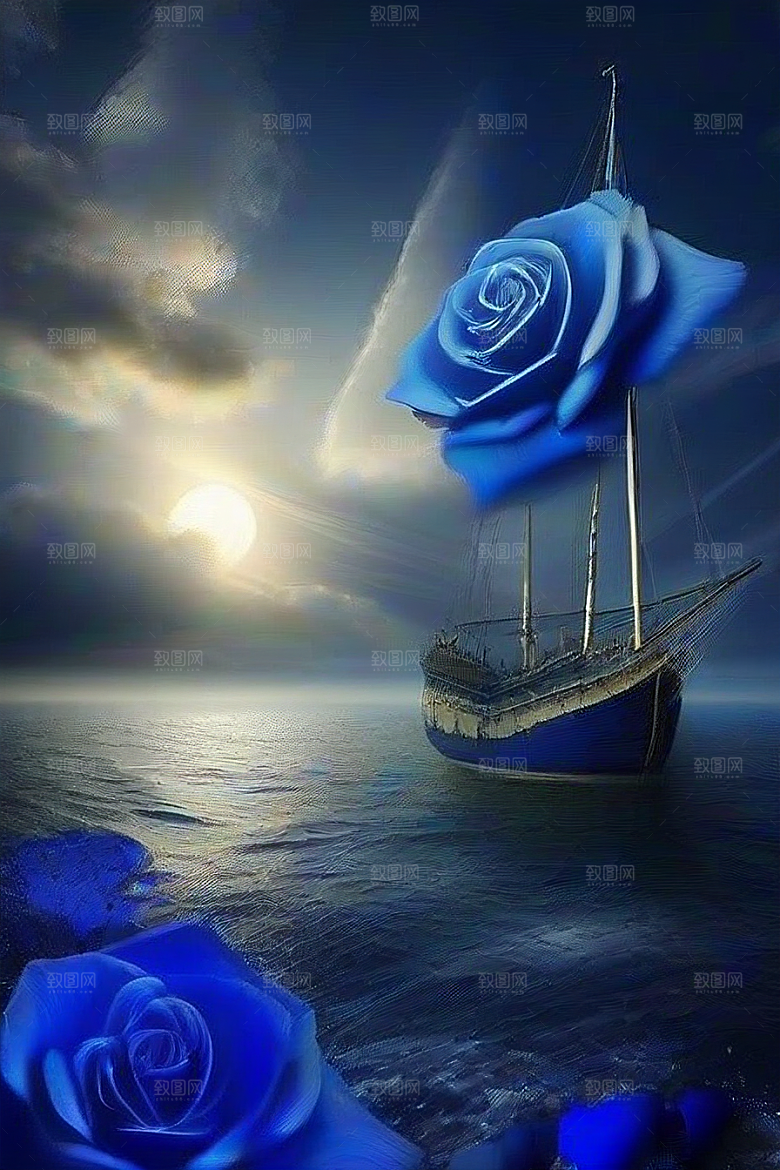 深海中的巨大玫瑰花