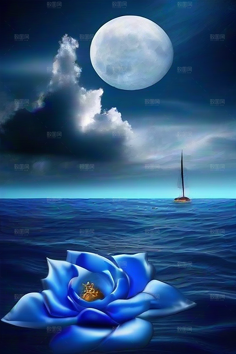 美丽的蓝色仙境画面