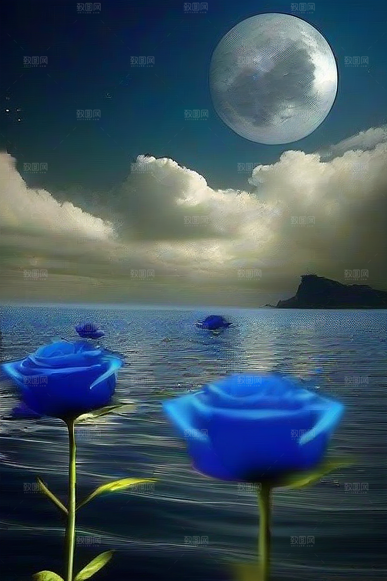 美丽的蓝色仙境画面