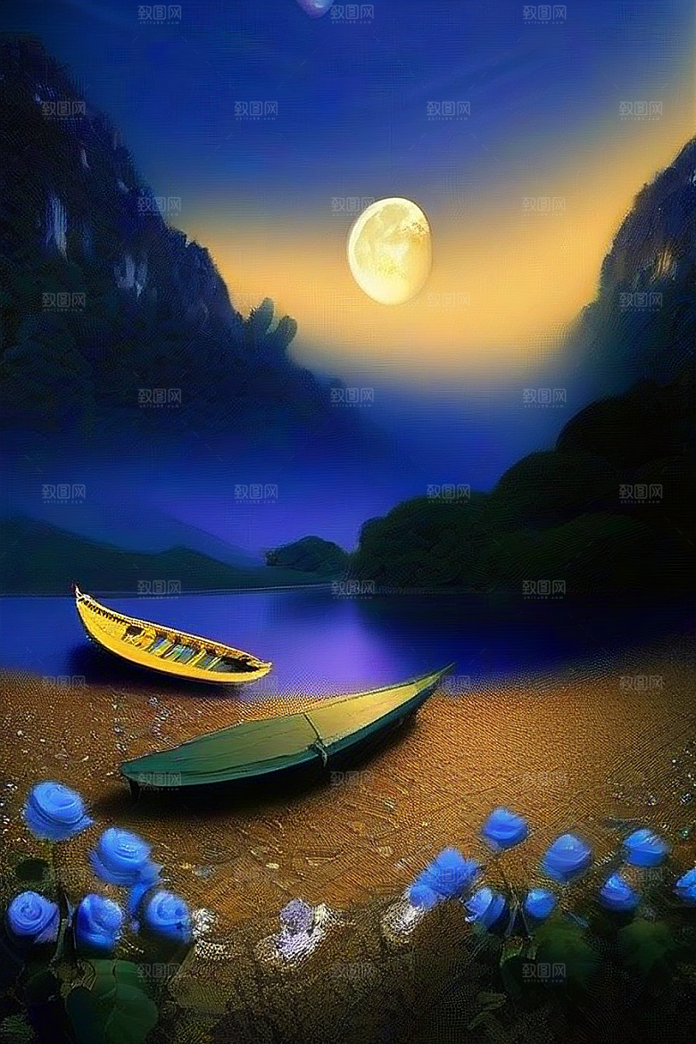 美丽的蓝色仙境画面