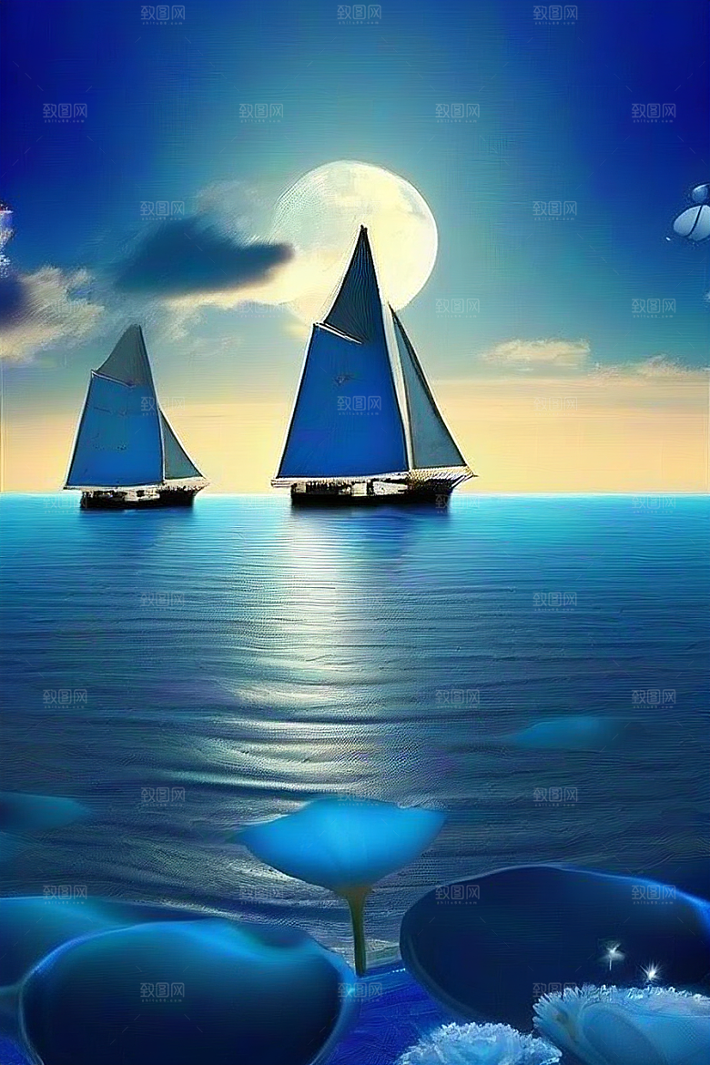 深海中的蓝色梦境
