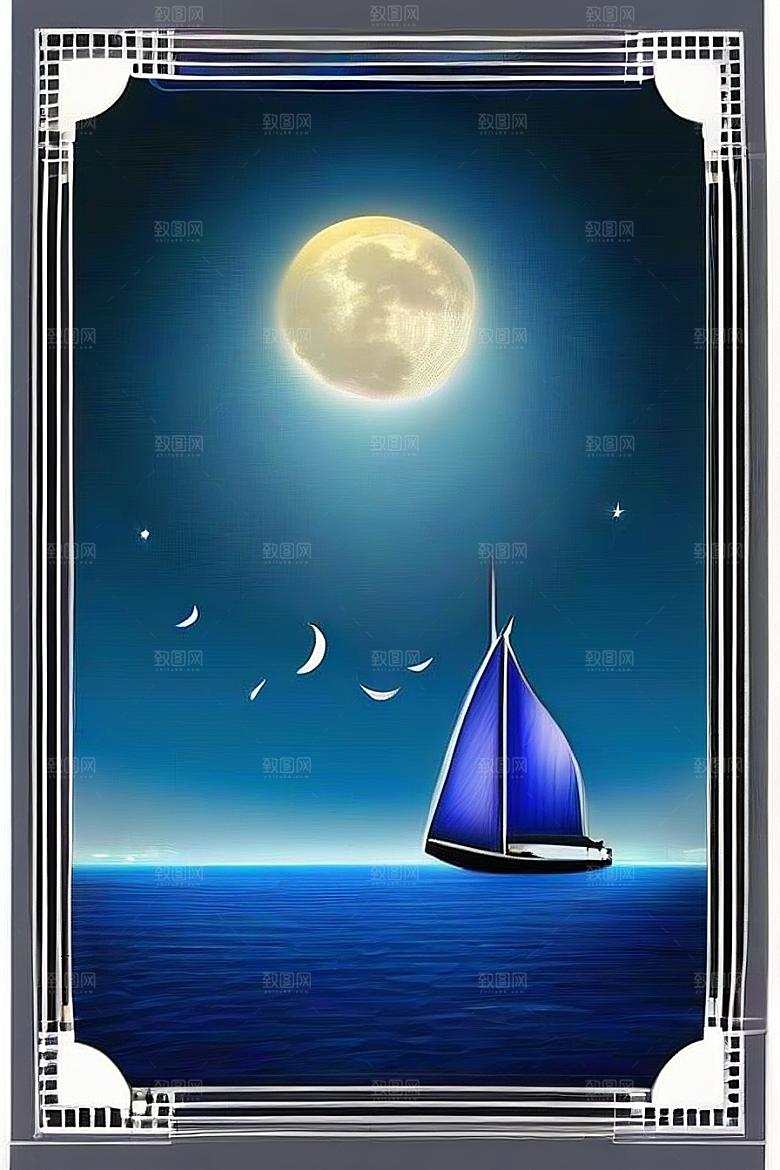 魔幻的蓝色海洋画面