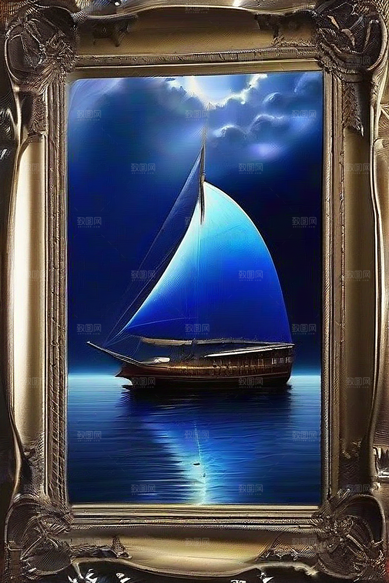 魔幻的蓝色海洋画面