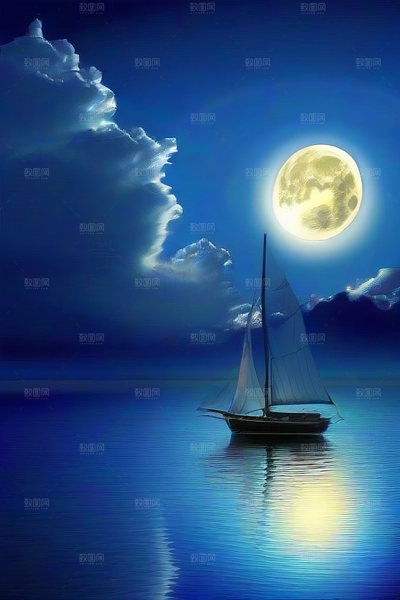 魔幻的蓝色海洋画面