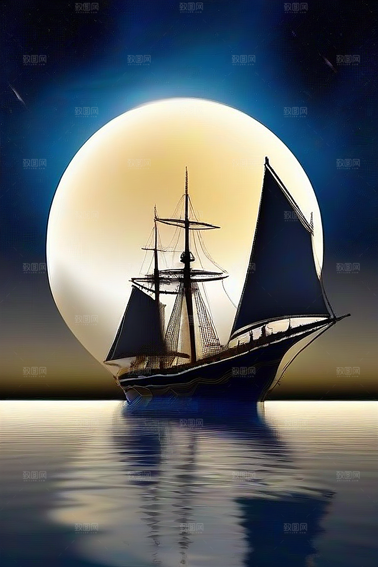 魔幻的蓝色海洋画面