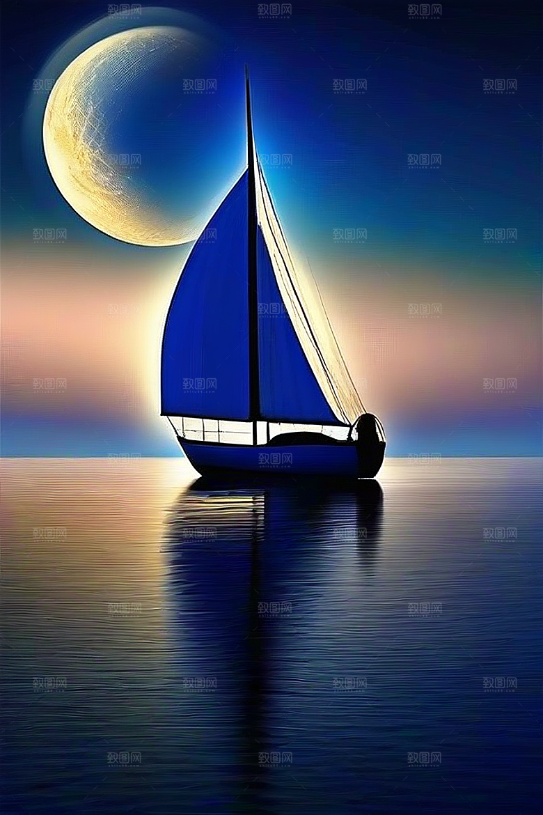魔幻的蓝色海洋画面