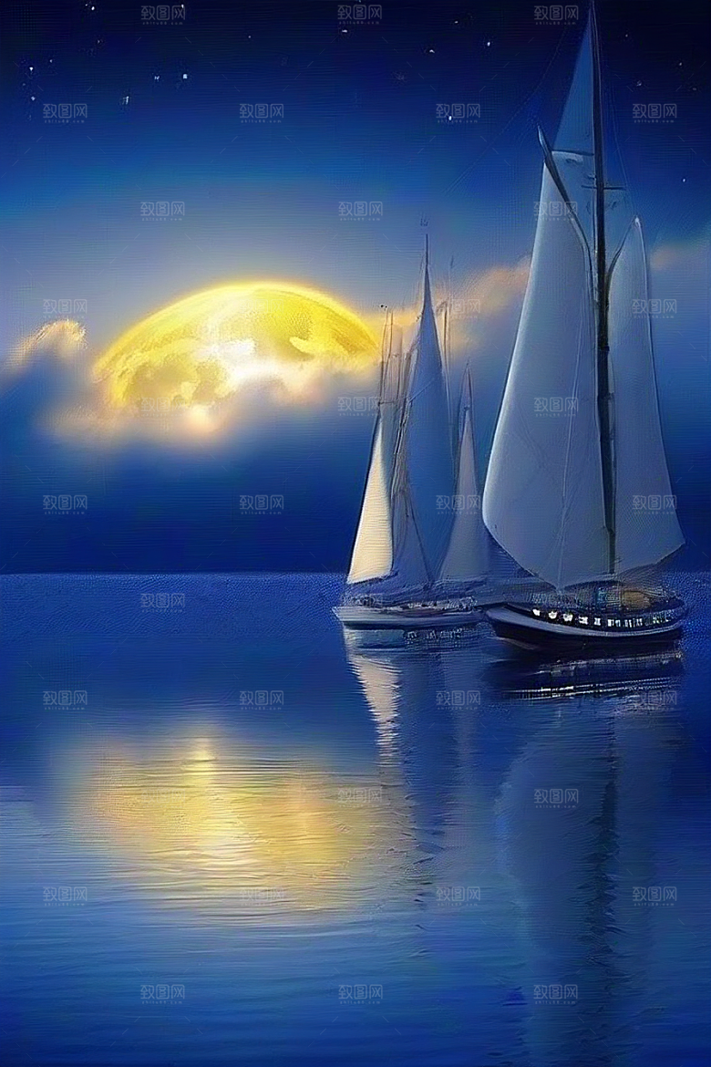 魔幻的蓝色海洋画面