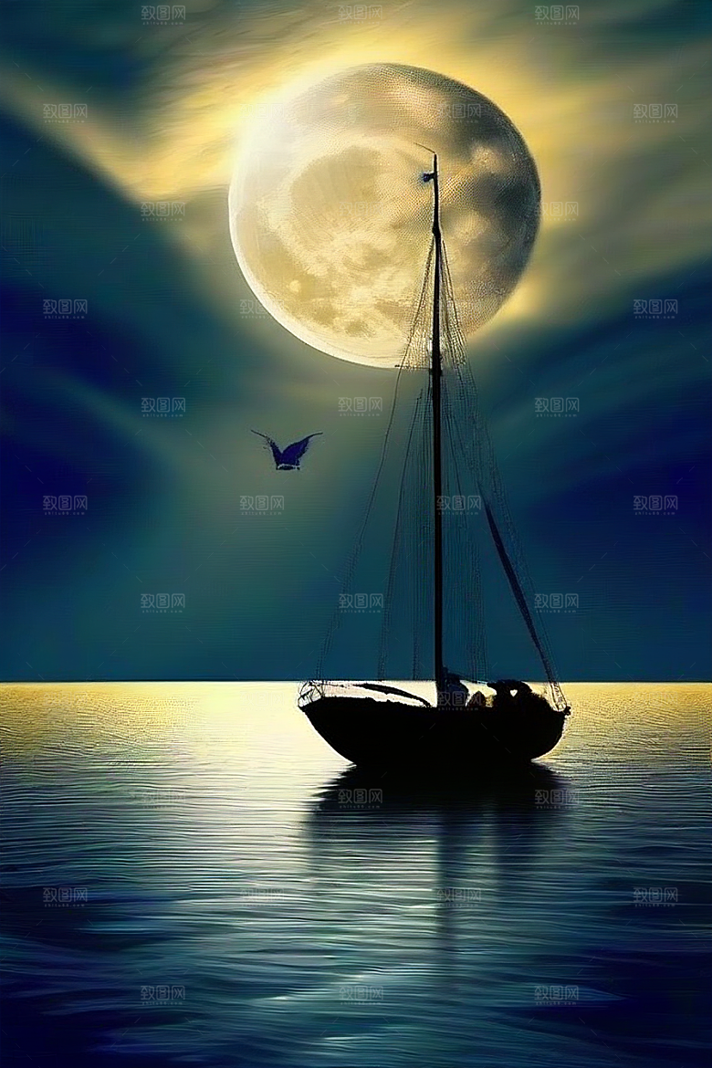 魔幻的蓝色海洋画面