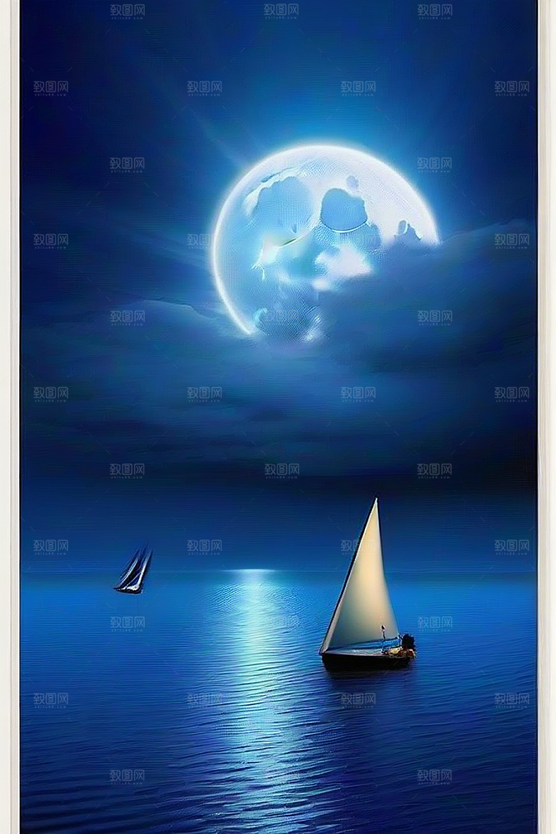 魔幻的蓝色海洋画面