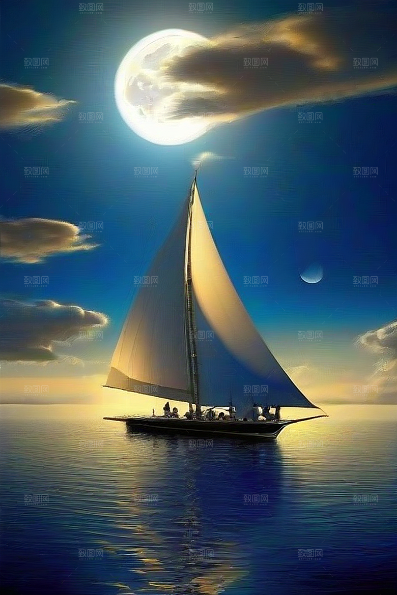 魔幻的蓝色海洋画面