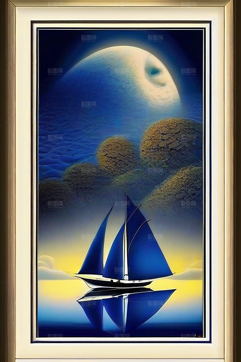 魔幻的蓝色海洋画面