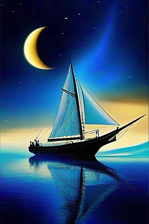 魔幻的蓝色海洋画面
